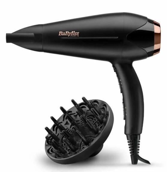 Фен Babyliss DC, 2200Вт, 3 режими, дифузор, іоніз-я, хол. обдув, чорний