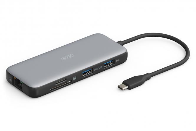 Док-станція DIGITUS USB-C > 2xHDMI/2xUSB-A/USB-C/SD/MicroSD/RJ54