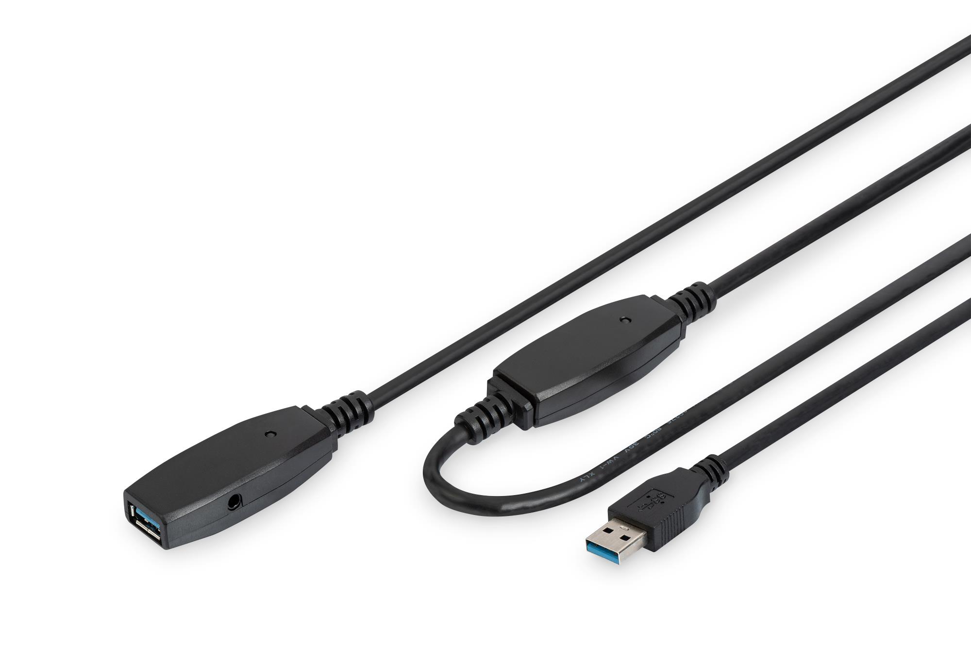 Подовжувач DIGITUS USB 3.0 Active Cable, A/M-A/F, 10м, чорний