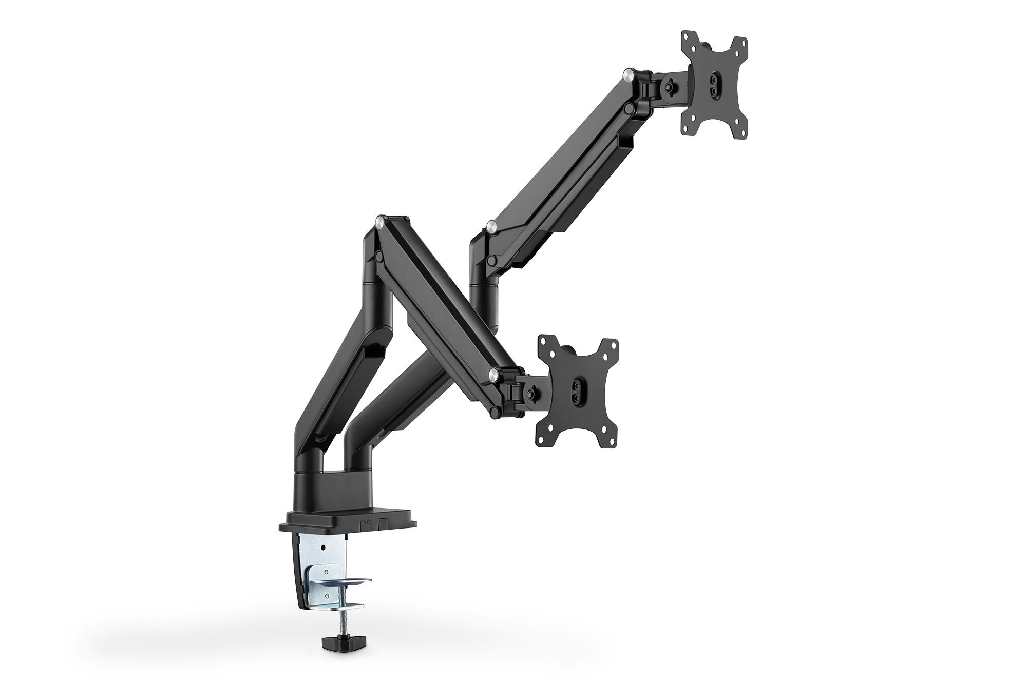 Кріплення DIGITUS Dual Monitor Clamp gas spring, 15-32", з нахилом, поворотом