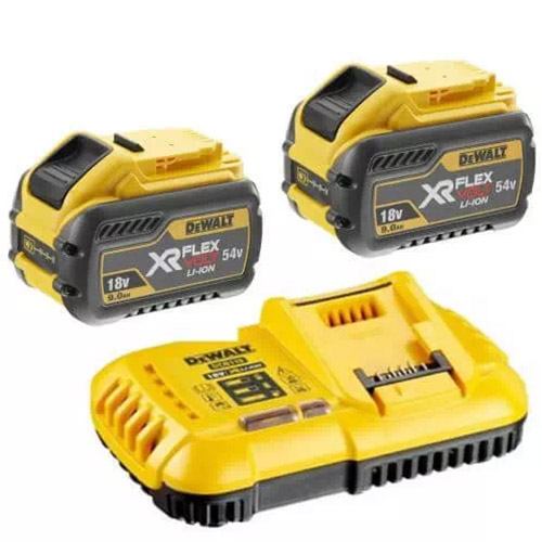 Набір акумулятора та зарядного пристрою DeWalt XR 18В/54В акб 2х9А·год 8А 0.65кг