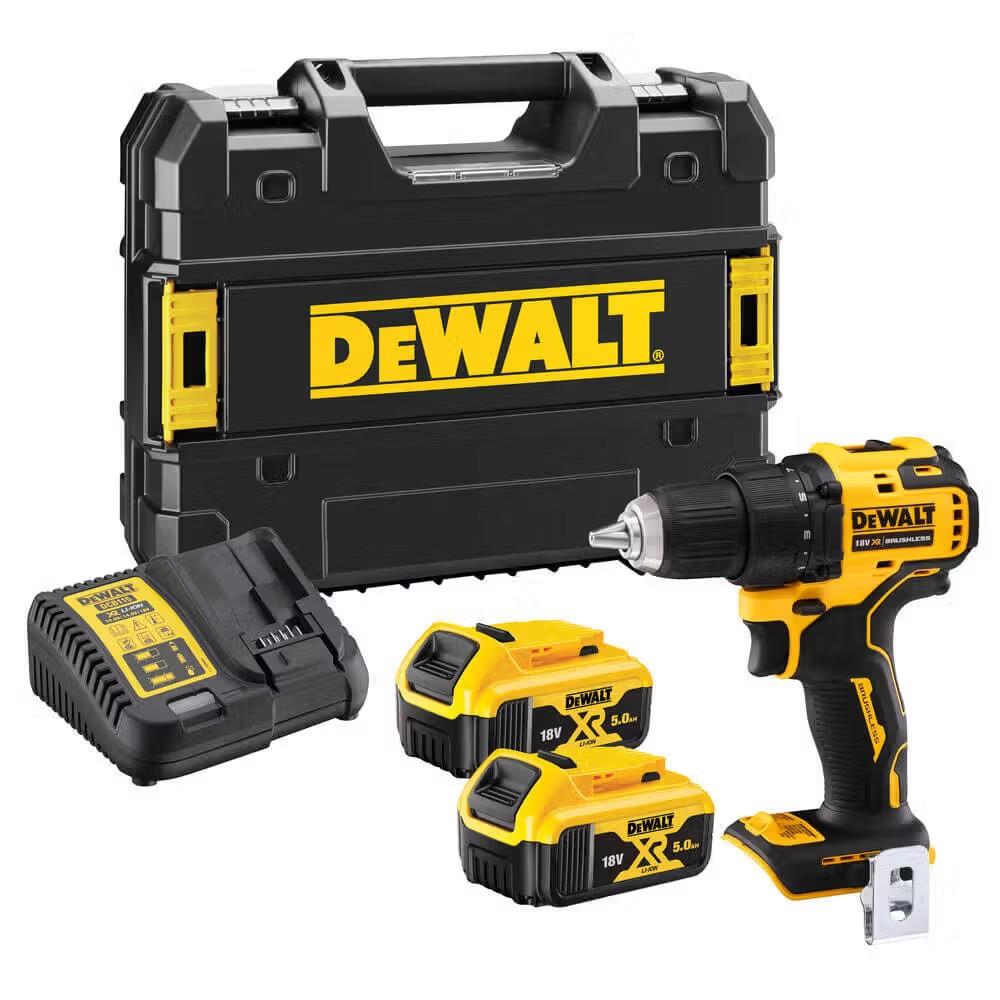 Шурупокрут-дриль акумуляторний DeWALT XR Li-Ion 18В 2х5А·год 65Нм 0-450·0-1650об/хв кейс ЗП 1.1кг