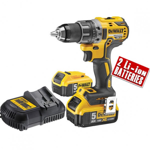 Шурупокрут-дриль акумуляторний DeWALT XR Li-Ion 18В акб 2х5А·год 70Нм 550-2000об/хв кейс, ЗП 1.7кг