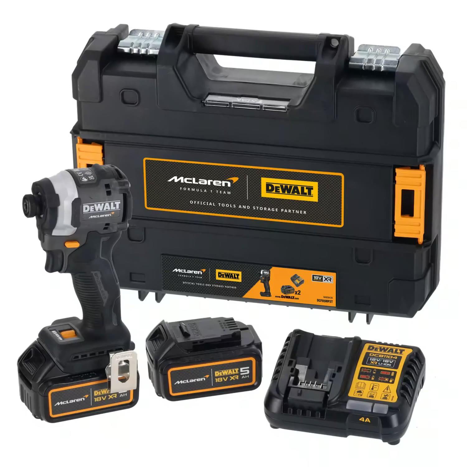 Шурупокрут-дриль ударний акумуляторний DeWALT McLaren F1 TEAM LIMITED EDITION 18В 2х5А·год 205Нм 1000-2800-3250об/хв кейс ЗП 1.0кг
