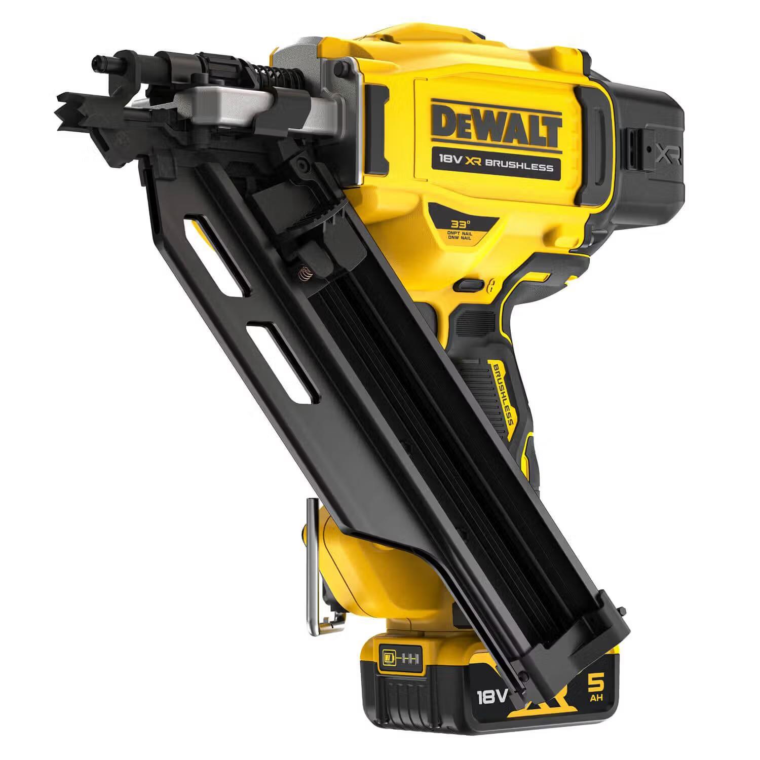 Цвяхозабивач акумуляторний DeWalt XR Li-Ion 18В акб 2x5А·год 2.8-3.3мм цвяхи 50-90мм ЗП кейс 3.9кг