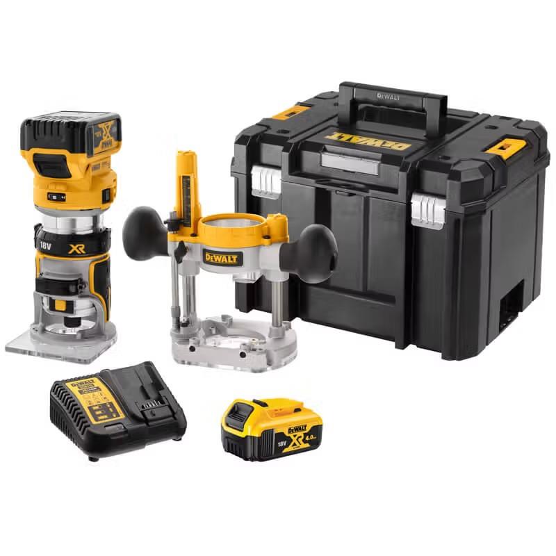 Фрезер акумуляторний DeWalt XR Li-lon 18В акб 2х5А·год цанга 6 та 8мм 16000-25500об/хв 30мм ЗП 3.05кг