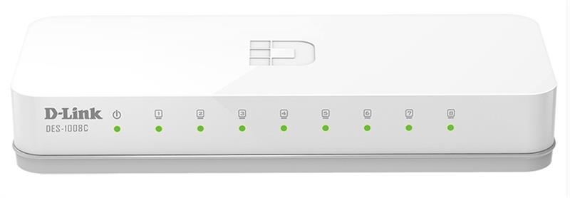 Комутатор D-Link DES-1008C 8xFE, Некерований