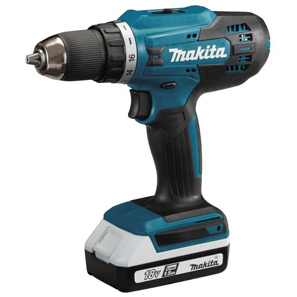 Шурупокрут-дриль акумуляторний Makita DF488D004 18В 2х2А·год 24·42Нм 0-400·0-1400об/хв 1.7кг