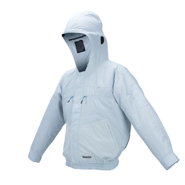 Куртка акумуляторна Makita LXT/CXT, 10.8-18В, з вентиляцією, поліестер, розміт L, білий, 0.41кг