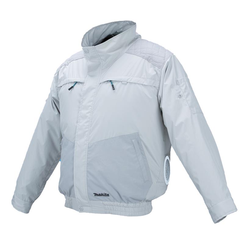 Куртка акумуляторна Makita LXT, 18В, з вентиляцією, поліестер, розміт L, білий, 0.44кг