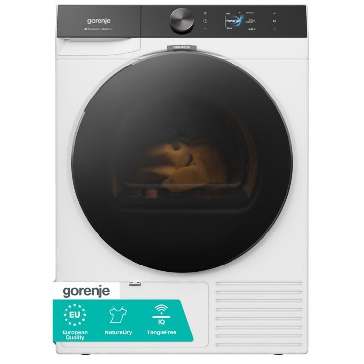 Сушильна машина Gorenje тепловий насос, 9кг, A++, 60см, дисплей, 15 програм, Wi-Fi, білий