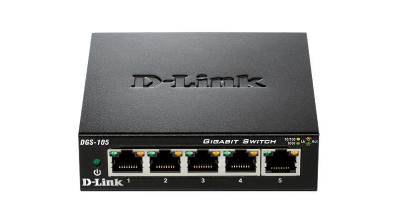 Комутатор D-Link DGS-105 5xGE, Некерований