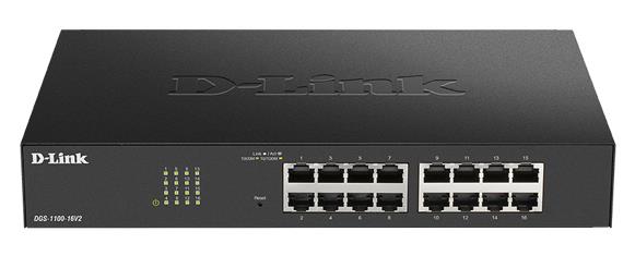 Комутатор D-Link DGS-1100-16V2 16xGE, EasySmart