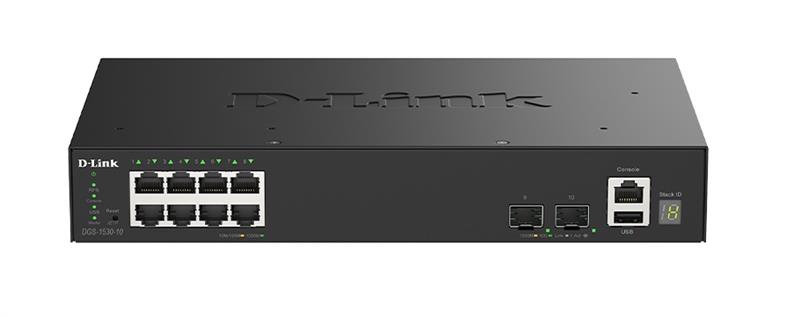Комутатор D-Link DGS-1530-10 8xGE, 2xSFP+ Керований. L2+