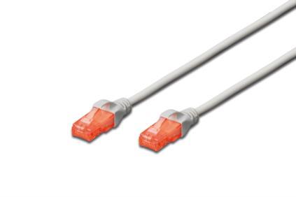 Патч-корд DIGITUS CAT 6 UTP, 0.5м, AWG 26/7, Cu, LSZH, сірий