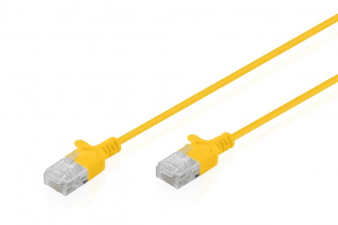 Патч-корд DIGITUS CAT 6 U-UTP Sliim, 1 м, AWG 32/7, Cu, LSZH, жовтий
