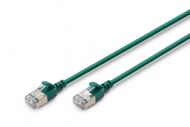 Патч-корд DIGITUS CAT 6a F-FTP Slim, 0,3 м, AWG 32/7, Cu, LSZH, зелений
