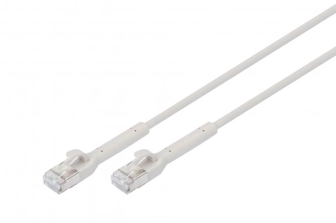 Патч-корд DIGITUS CAT 6a F-FTP, 1м, AWG 32/7, Cu, TPE-LSZH, гнучкий, сірий