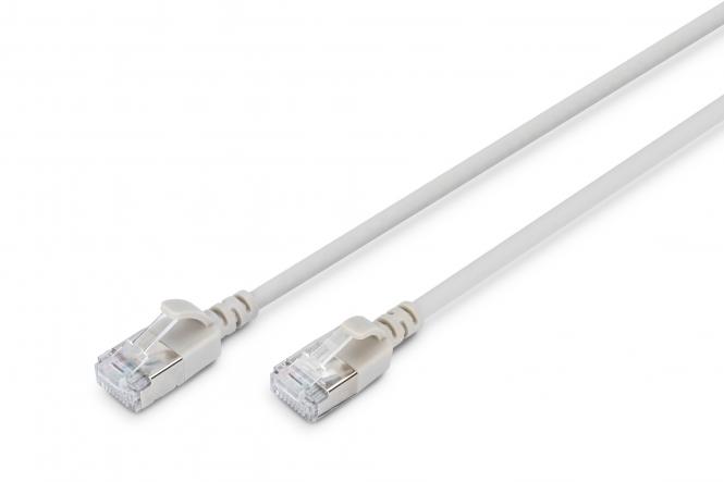 Патч-корд DIGITUS CAT 6a F-FTP Sliim, 10 м, AWG 32/7, Cu, LSZH, сірий