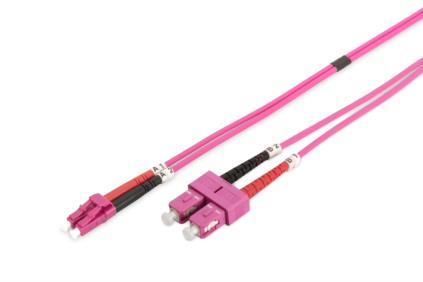 Патч-корд волоконно-оптичний DIGITUS LC/UPC-SC/UPC, 50/125, MM, OM4, duplex, 1м
