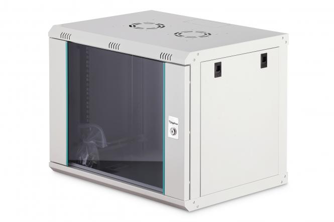 Шафа DIGITUS 19", 9U, Wall Mounting Dynamic-N, 600x450 мм, 60кг максимально, розібрана, сіра