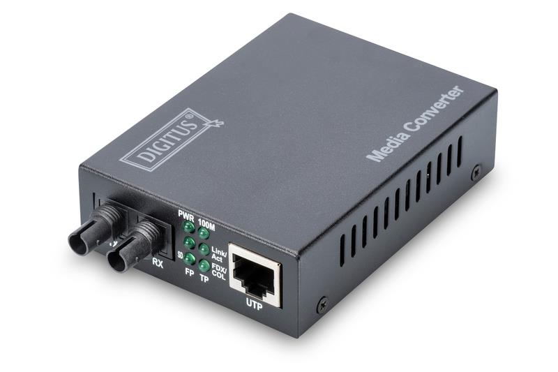 Медіа конвертор DIGITUS Fast Ethernet, RJ45 / MM ST, 1310 m, 2км