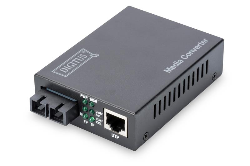 Медіа конвертор DIGITUS Fast Ethernet, RJ45 / MM SC, 1310 m, 2км