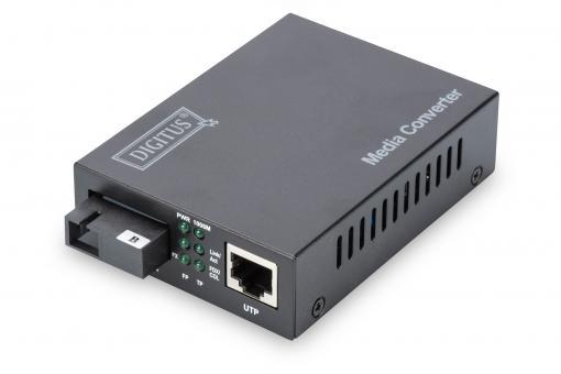 Медіа конвертор DIGITUS Gigabit, RJ45 / SM SC SX, BiDi Tx1550nm/Rx1310nm, 20км