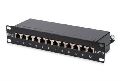 Патч-панель DIGITUS CAT 6 STP, 10", 1U, 12 портів, зібрана