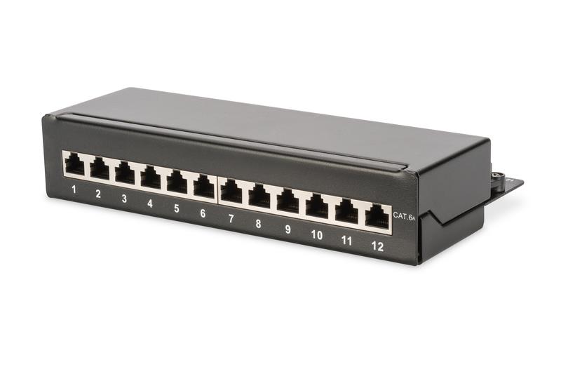 Патч-панель DIGITUS САТ 6A STP, настільна, 12 портів, зібрана, чорна