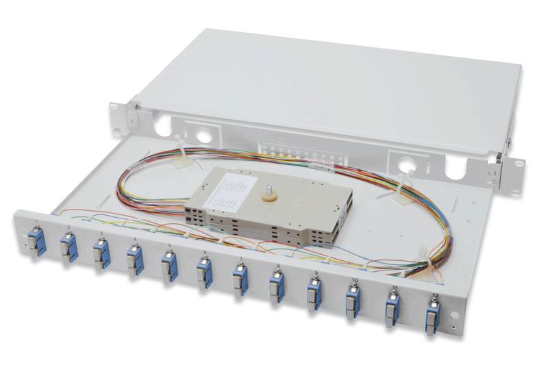 Оптична панель DIGITUS 19' 1U, 12xSC Duplex, OS2, зібрана