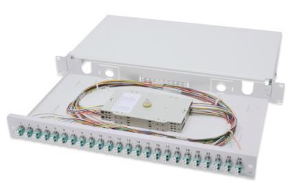Оптична панель DIGITUS 19' 1U, 24xLC duplex, incl, Splice Cass, OM3 Color Pigtails, Adapter