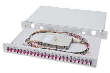 Оптична панель DIGITUS 19' 1U, 24xLC duplex, incl, Splice Cass, OM4 Color Pigtails, Adapter