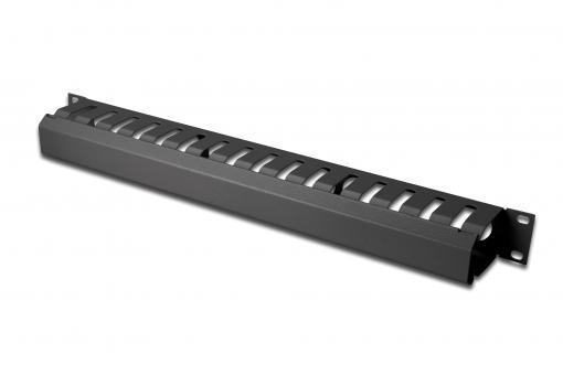 Кабельний організатор DIGITUS 19" 1U, перфорований, чорний, RAL 9005
