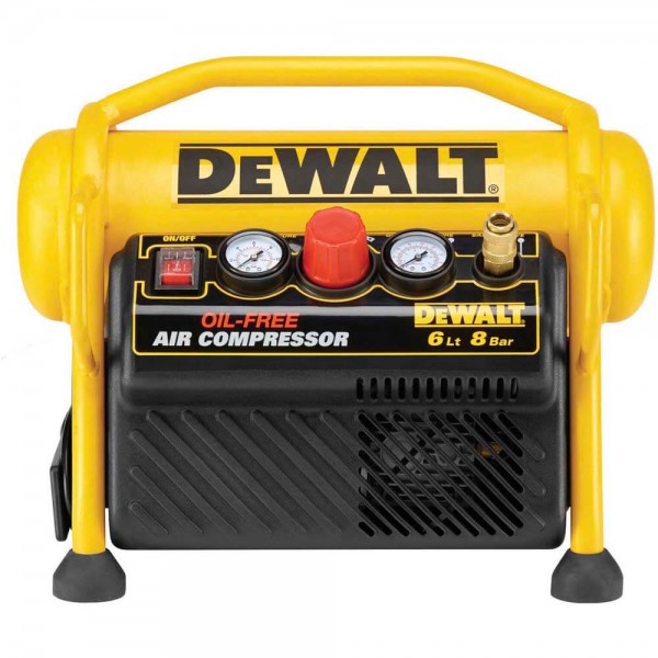 Компресор повітряний DeWalt, безолійний, 1100Вт, 6л, 170л/хв, 8бар, поршневий, 13кг