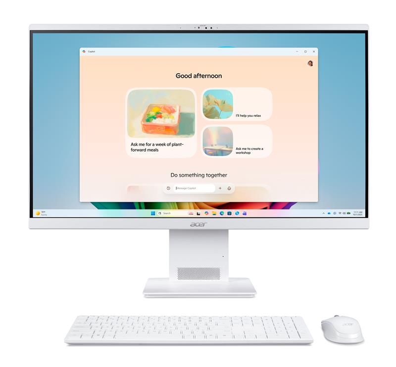 Комп'ютер персональний моноблок Acer Aspire S27B-UGMTL-H 27" FHD, Intel U7-155H, 32GB, F1TB, UMA, WiFi, кл+м, Lin, білий