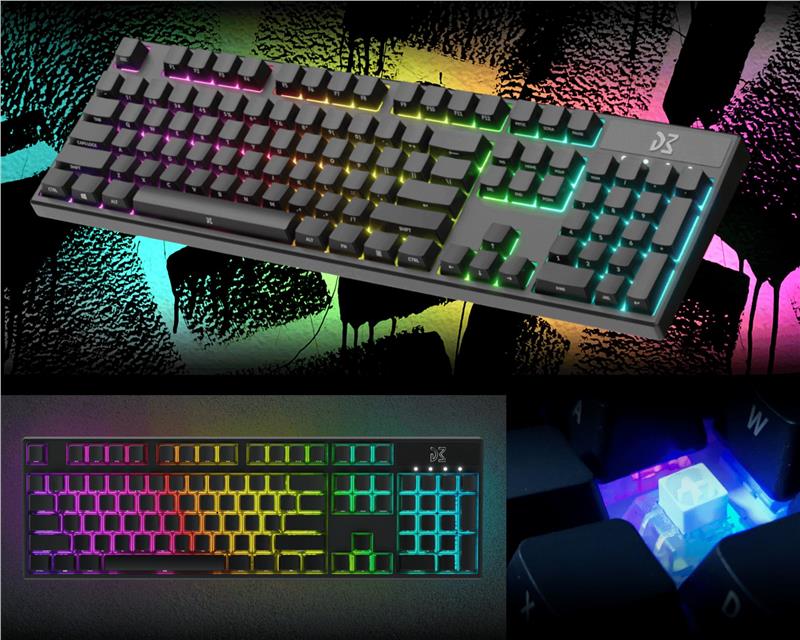 Клавиатура игровая DM DreamKey Red USB RGB EN, Black