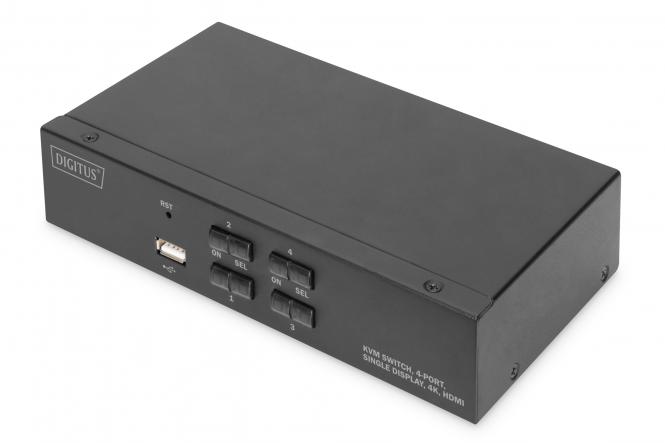 KVM-перемикач DIGITUS Desktop HDMI, 4 Port, Single Display, 4K