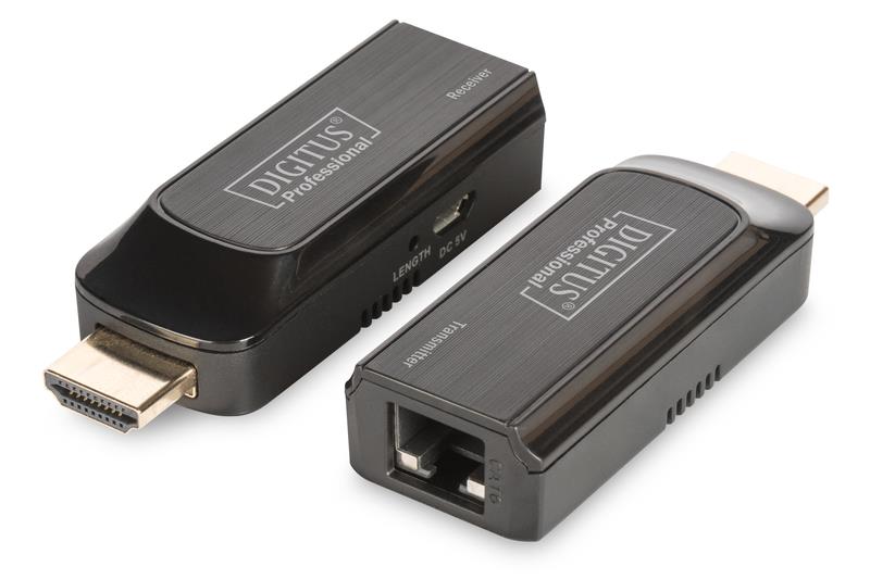Набір міні-подовжувачів DIGITUS HDMI, Full HD, 1080p 50 м, CAT 6/6A/7, живлення через кабель Micro USB, 50м