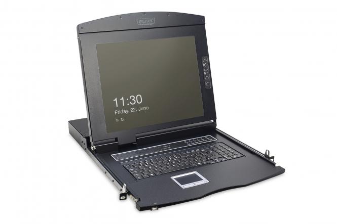 Консоль DIGITUS Modular 17" TFT, 8 port KVM, US keyboard, RAL 9005