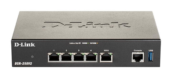 Мультисервiсний маршрутизатор D-Link DSR-250V2 4xGE LAN, 1xGE WAN