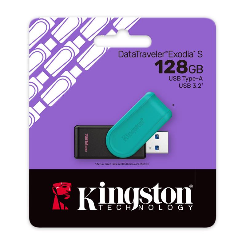 Накопичувач Kingston 128GB USB 3.2 Type-A Gen1 DT Exodia S