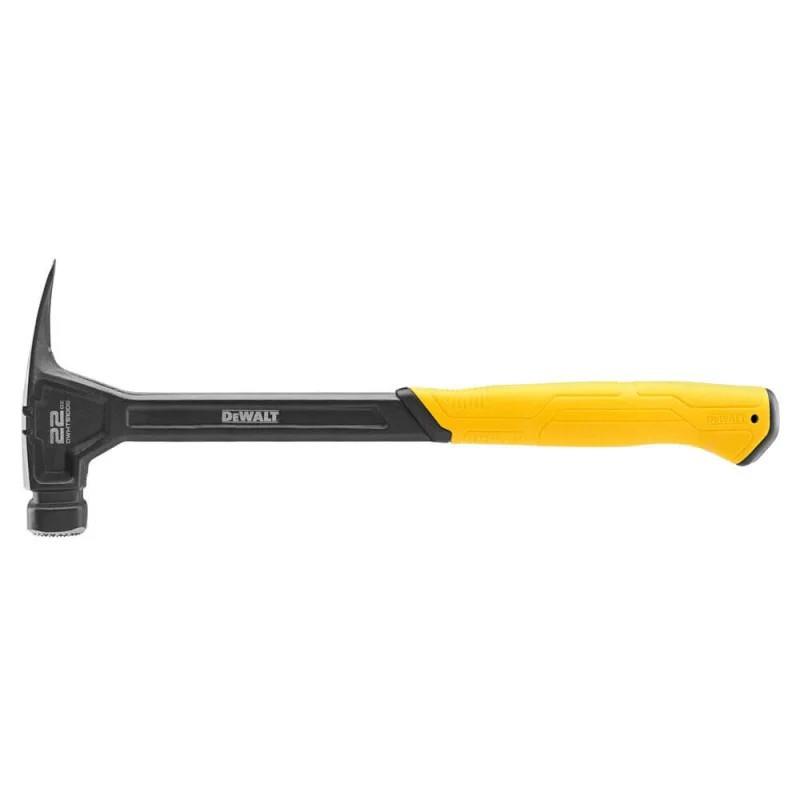 Молоток столярний DeWALT RIP-CLAW 624г 40.5см руків'я металеве гумове з прямим цвяходером, фрезерований бойок