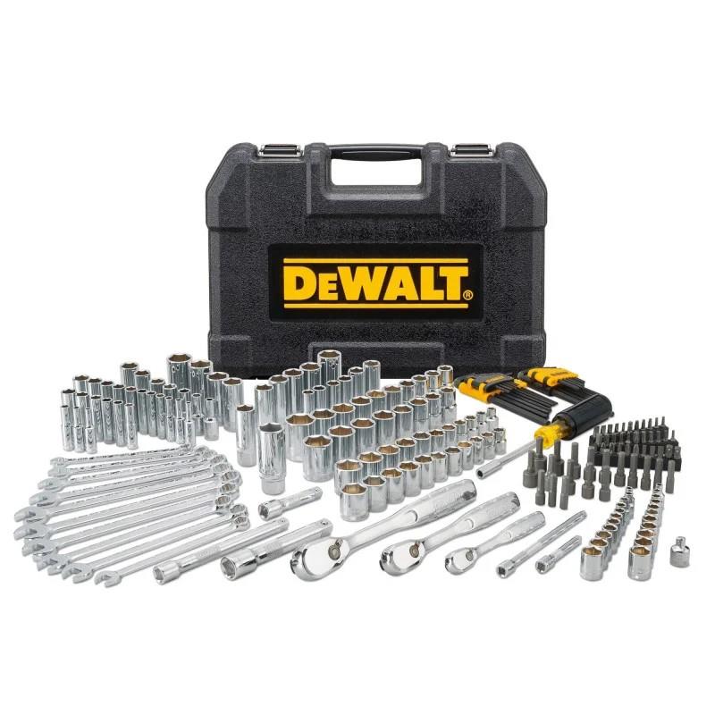 Набір головок, біт, шестигранних та накидних ключів DeWALT, 1/4", 3/8", 1/2" кейс, 205шт