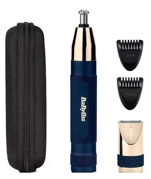 Тример Babyliss Diamond Precision, для брів, вусів, носа та вух, 1хАА, насадок-3, чохол, сталь, синій