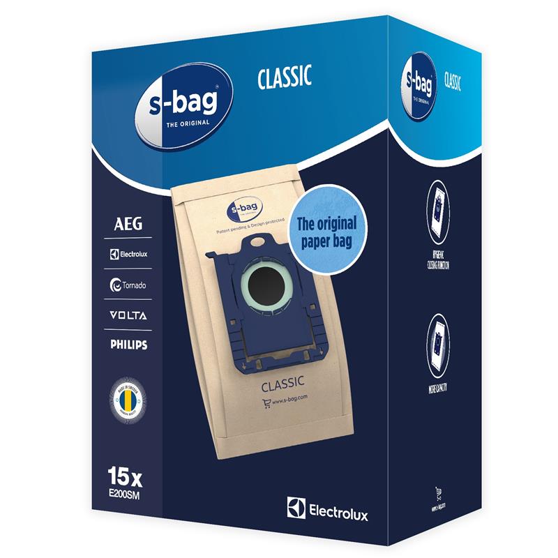 Мішки для пилососів Electrolux S-Bag Classic 3л, 15шт