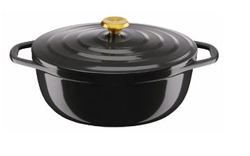 Каструля Tefal Air, з кришкою, 5.7л, алюміній, чорний