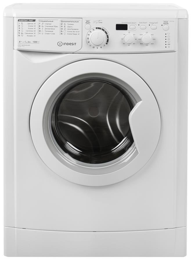 Стир. машина с фронт. загр. Indesit E2SD2160ABEU, 6кг, 1000, A++, 42см, Дисплей, Белый