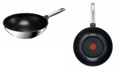 Сковорода ВОК Tefal Emotion+, 28см, нержавіюча сталь, бакеліт, чорний