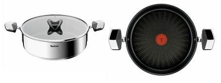 Сотейник Tefal Excellence+, з кришкою, 26см, нержавіюча сталь, скло, бакеліт, чорний